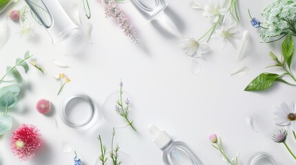 Botanical skincare products with natural ingredients display.