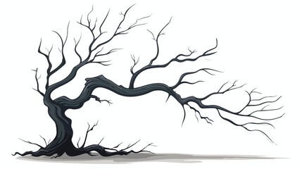Dead Tree without Leaves Vector flat vector isolated