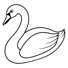 swan isolated mascot,swan silhouette,swan vector,icon,svg,characters,Holiday t shirt,black swan drawn trendy logo Vector illustration,swan line art on a white background