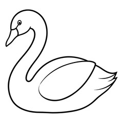 swan isolated mascot,swan silhouette,swan vector,icon,svg,characters,Holiday t shirt,black swan drawn trendy logo Vector illustration,swan line art on a white background