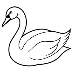 swan isolated mascot,swan silhouette,swan vector,icon,svg,characters,Holiday t shirt,black swan drawn trendy logo Vector illustration,swan line art on a white background