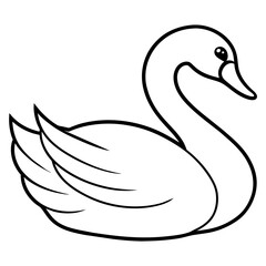 swan isolated mascot,swan silhouette,swan vector,icon,svg,characters,Holiday t shirt,black swan drawn trendy logo Vector illustration,swan line art on a white background
