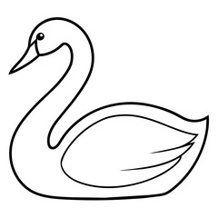 swan isolated mascot,swan silhouette,swan vector,icon,svg,characters,Holiday t shirt,black swan drawn trendy logo Vector illustration,swan line art on a white background