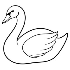 swan isolated mascot,swan silhouette,swan vector,icon,svg,characters,Holiday t shirt,black swan drawn trendy logo Vector illustration,swan line art on a white background