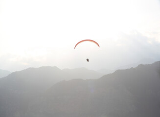 Paragliders on the lake Garda