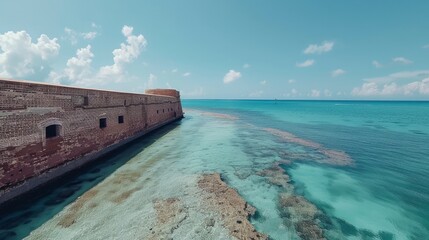 A Day at Fort Jefferson in Dry Tortugas National Park in Florida - obrazy, fototapety, plakaty
