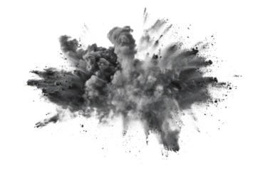 grey color powder pulver explosion isolated on white or transparent png