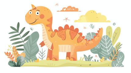 Obraz na płótnie Canvas Dinosaur. Vector illustration for printing on fabric