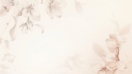 A gentle composition of delicate floral patterns on a warm, creamy backdrop, ideal for sophisticated and serene designs