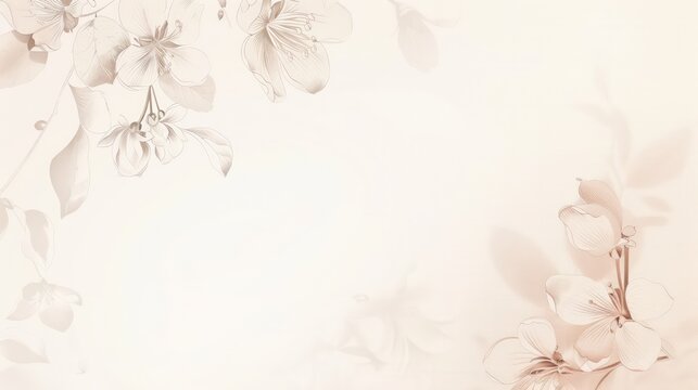 A gentle composition of delicate floral patterns on a warm, creamy backdrop, ideal for sophisticated and serene designs