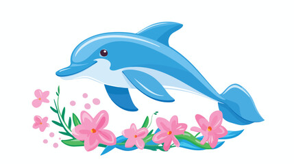 Fototapeta na wymiar Dolphin as an environmental activist conservation oce
