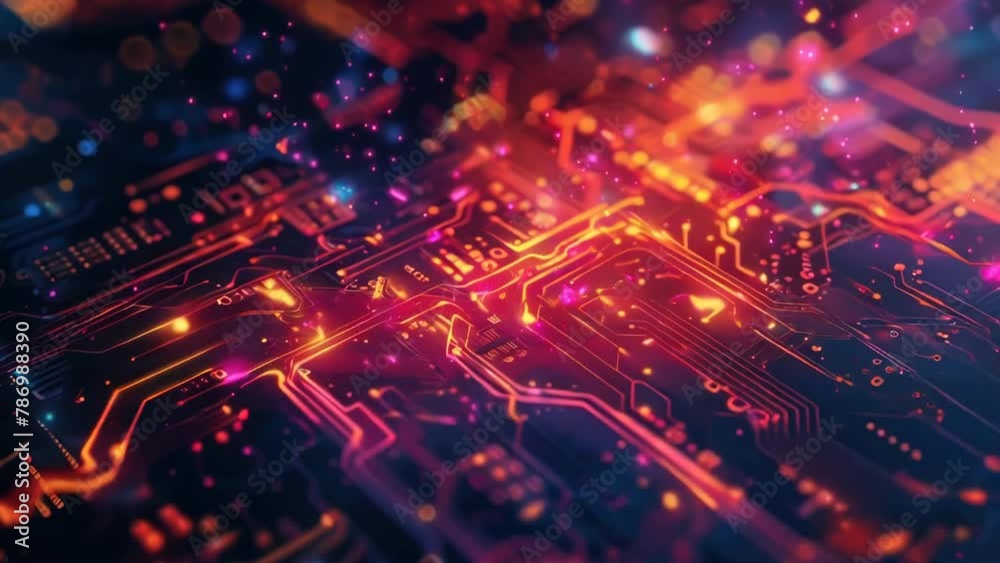 Poster Detailed view of a computer circuit board, suitable for technology concepts.