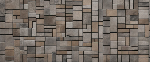 Old black anthracite vintage shabby patchwork motif tiles stone concrete cement wall texture 