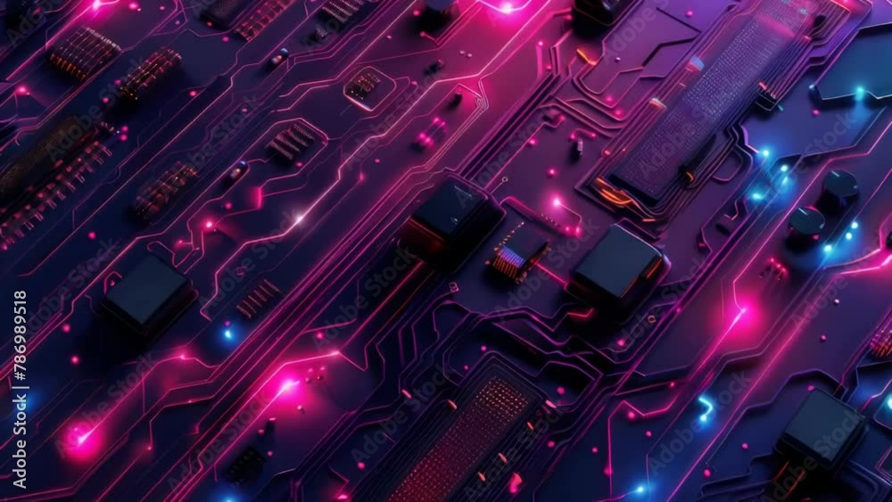 Poster Detailed view of a computer circuit board, perfect for technology concepts.