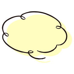 シンプルでおしゃれな手描きの吹き出し（カラー・単体・横書き）