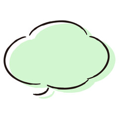 シンプルでおしゃれな手描きの吹き出し（カラー・単体・横書き）