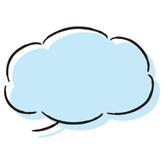 シンプルでおしゃれな手描きの吹き出し（カラー・単体・横書き）