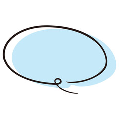 シンプルでおしゃれな手描きの吹き出し（カラー・単体・横書き）