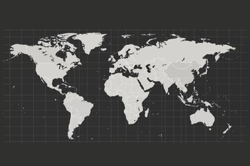 Fototapeta na wymiar a black and white map of the world