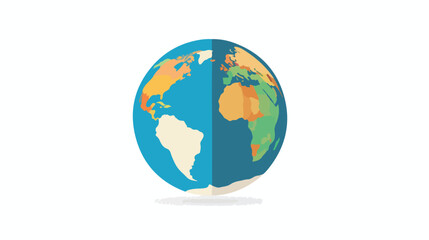 Earth globe map icon flat flat vector isolated on white