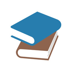 A stack of two hardcover books. Vector illustration	