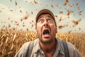 Locust and other pests can infest agricultural fields, leading to famine and struggle.