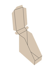 Open empty cardboard box. Vector illustration	
