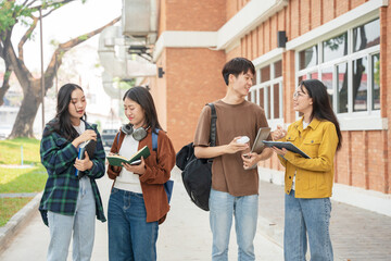 Students doing activities on campus