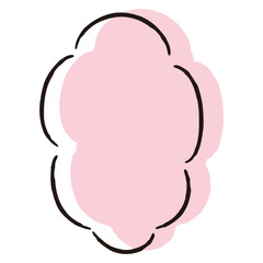 シンプルでおしゃれな手描きの吹き出し（カラー・単体・縦書き）