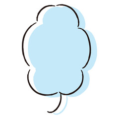 シンプルでおしゃれな手描きの吹き出し（カラー・単体・縦書き）