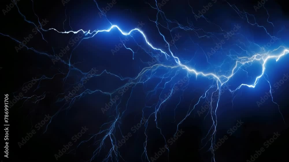 Poster close up of a lightning bolt on a black background. perfect for weather-related designs.