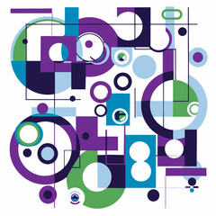 a colorful abstract design with circles and dots