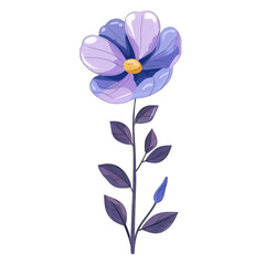 Naklejka premium Whimsical Balloon Flower Minimalistic Vector Illustration on White Background - Playful and Simple Design for Use in Various Creative Projects