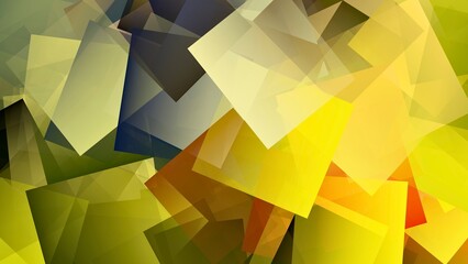 黄色と黄緑、黒を主体としたキュビズム的表現の背景画像