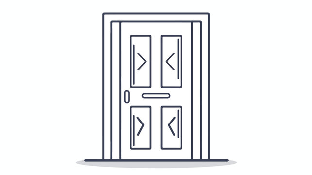 Exit door outline icon. linear style sign for mobile