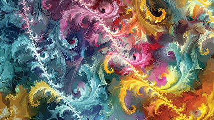 Obraz na płótnie Canvas Fantasy chaotic colorful fractal pattern.