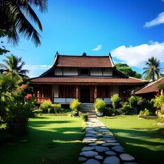 Obraz premium Traditional oriental house, elegant and stylish house