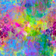 Fototapeta premium Bright blurred painted layered seamless background Modern abstract bold vivid neon colors pattern