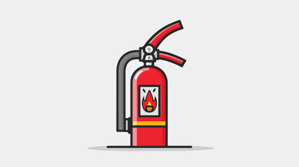 Fire extinguisher vector icon on white background fla