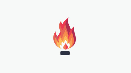 Fire icon flat vector isolated on white background --