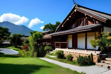 Fototapeta premium Traditional oriental house, elegant and stylish house