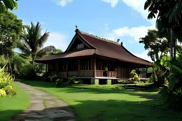 Traditional oriental house, elegant and stylish house