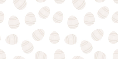 Cute illustration with colorful Easter eggs with watercolor texture, spring banner