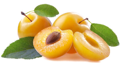 yellow plums isolated on white background, cut out - 787000136