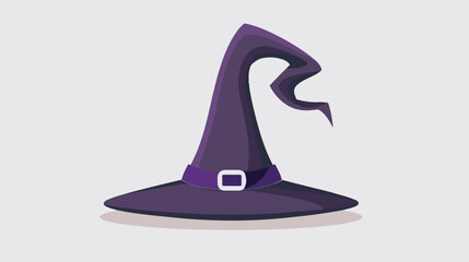 Flat illustration of tall witch hat on abstract background
