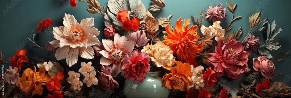 Poster Transform your design with vibrant floral patterns and botanical textures. Add a fresh touch to your projects with nature-inspired elements. Perfect for a lively and dynamic aesthetic, Generative AI.