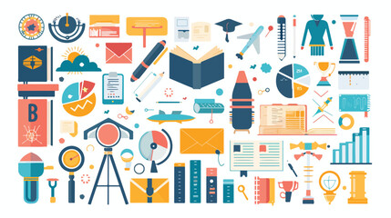 Infographics mini concept Modern education icons for white