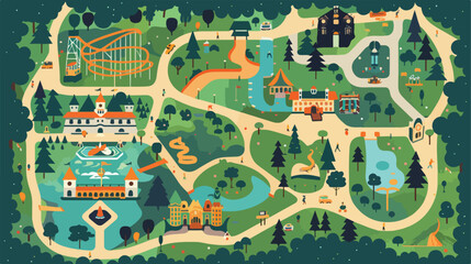 Floral Theme Park Maps theme park map floral landmark