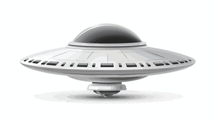 Flying saucer UFO on a white background. Vector illustration