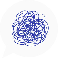 Obraz premium A dialogue box with chaotic hand drawn scribble sketch